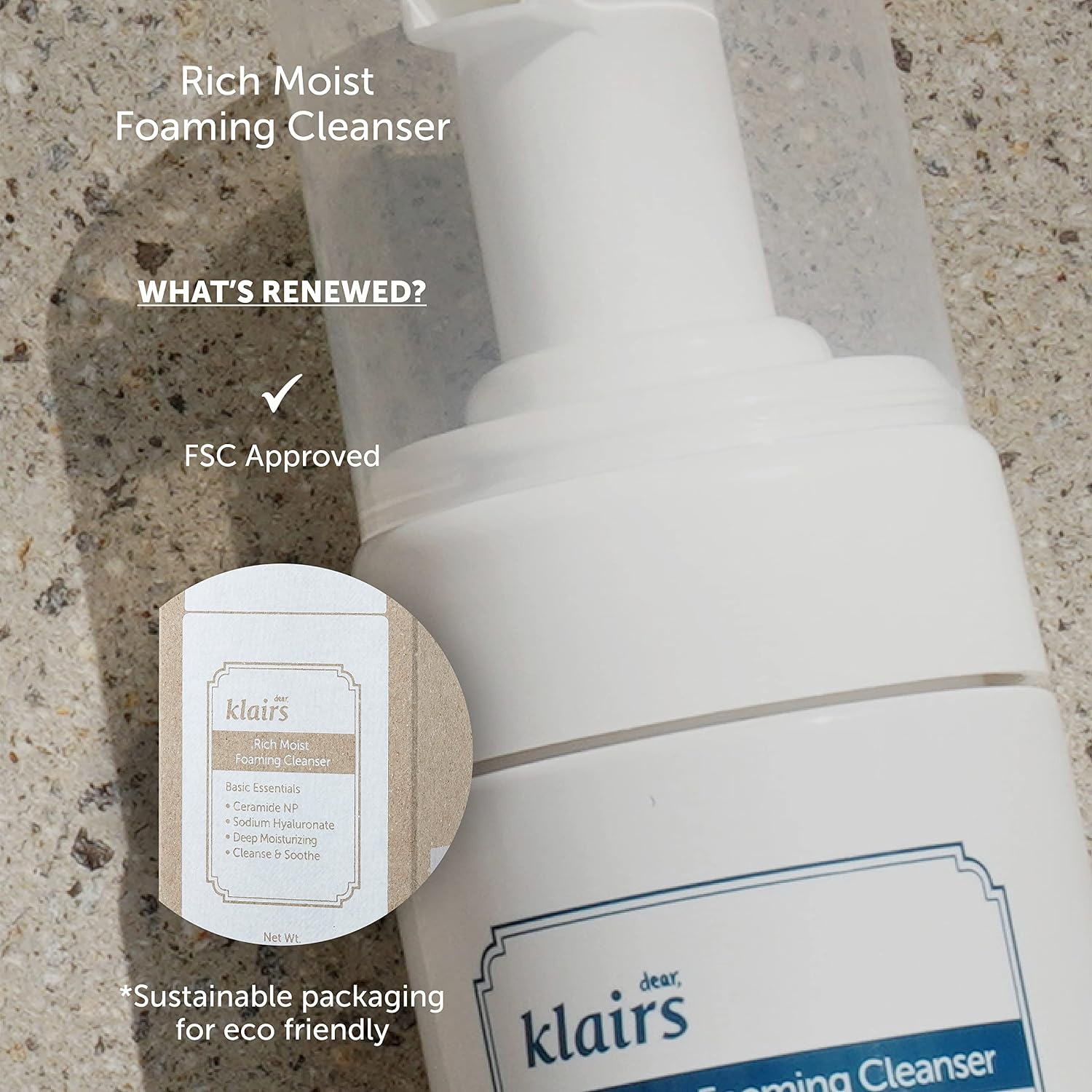 DearKlairs Rich Moist Foaming Cleanser Korean Gentle Face Wash, 3.4 Fl Oz | Gentle low-irritation face wash for dry sensitive skin, K-beauty daily cleanser, vegan, 100ml - Image 6