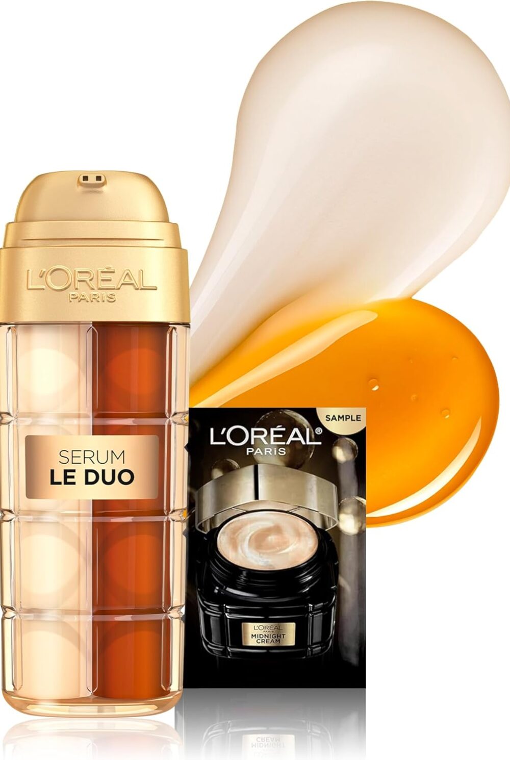 L'Oreal Paris Age Perfect Serum Le Duo, Brightening, Firming and Anti-Aging Serum for Face with Collagen Peptide, Niacinamide, Vitamin C and B3, 1 fl oz + Sample