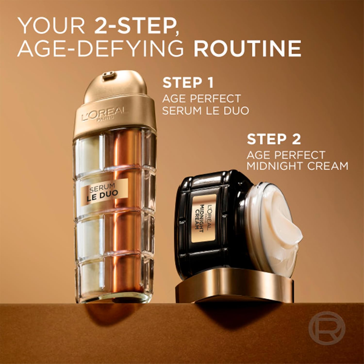 L'Oreal Paris Age Perfect Serum Le Duo, Brightening, Firming and Anti-Aging Serum for Face with Collagen Peptide, Niacinamide, Vitamin C and B3, 1 fl oz + Sample - Image 9